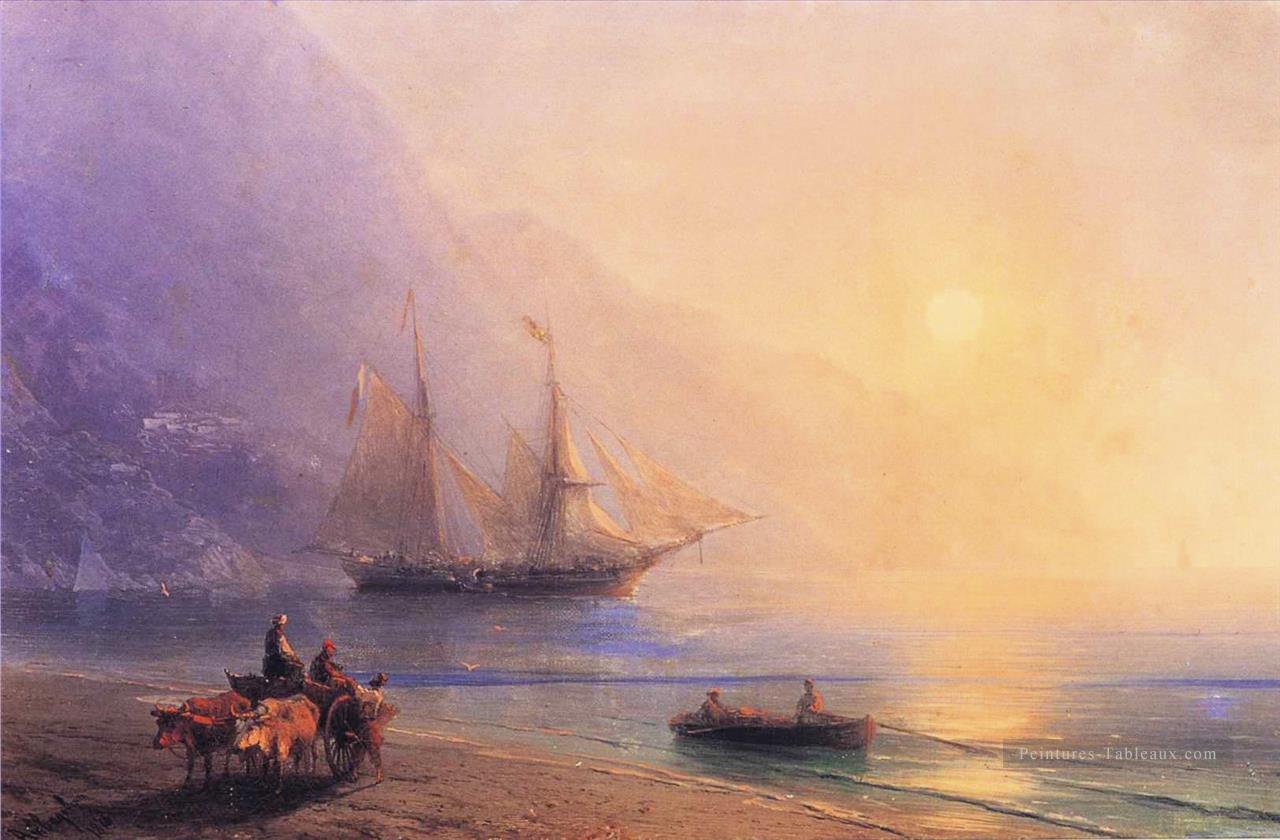 Ivan Aivazovsky embarquant des provisions au large de la côte de Crimée Peintures à l'huile
